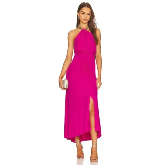 Veronica Beard | Dresses | Veronica Beard Nwt Reze Chain Link Halter Neck Hot  Pink Jersey Dress Size Medium | Poshmark